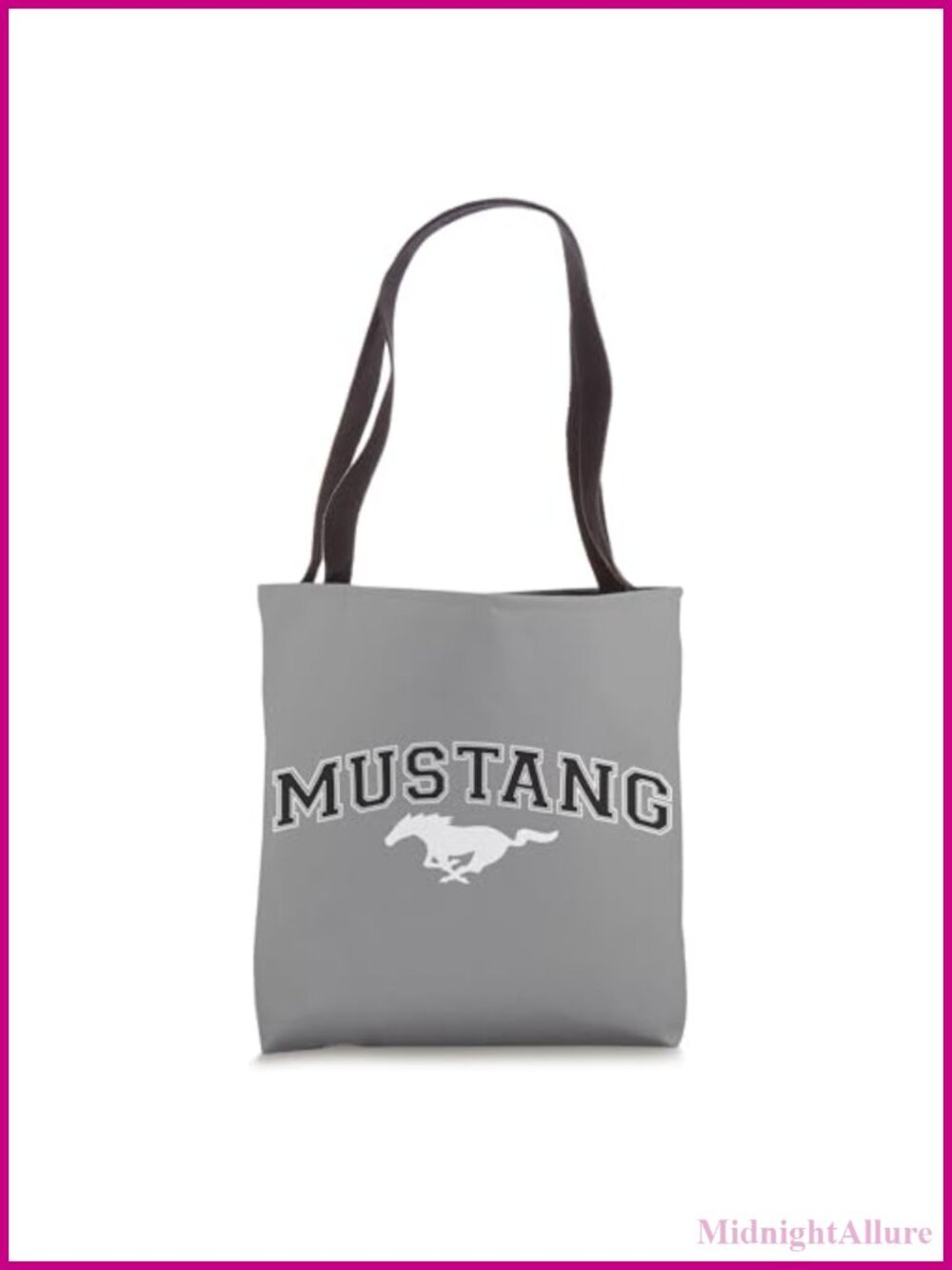 Mustang Pony Logo Tote Bag Lightweight Spun Polyester Durable Double-Stitched,